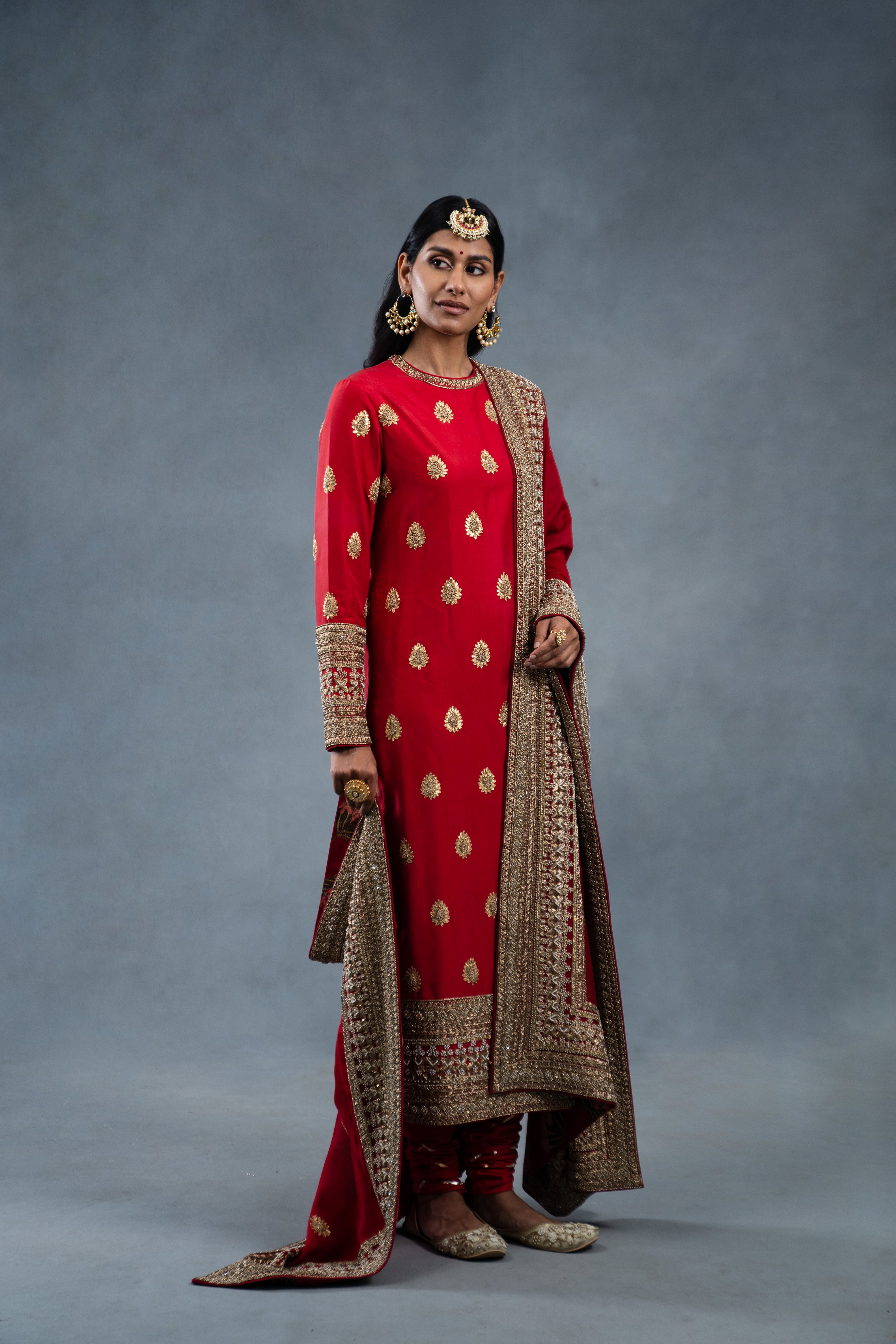Mahreen Red Wedding Kurta