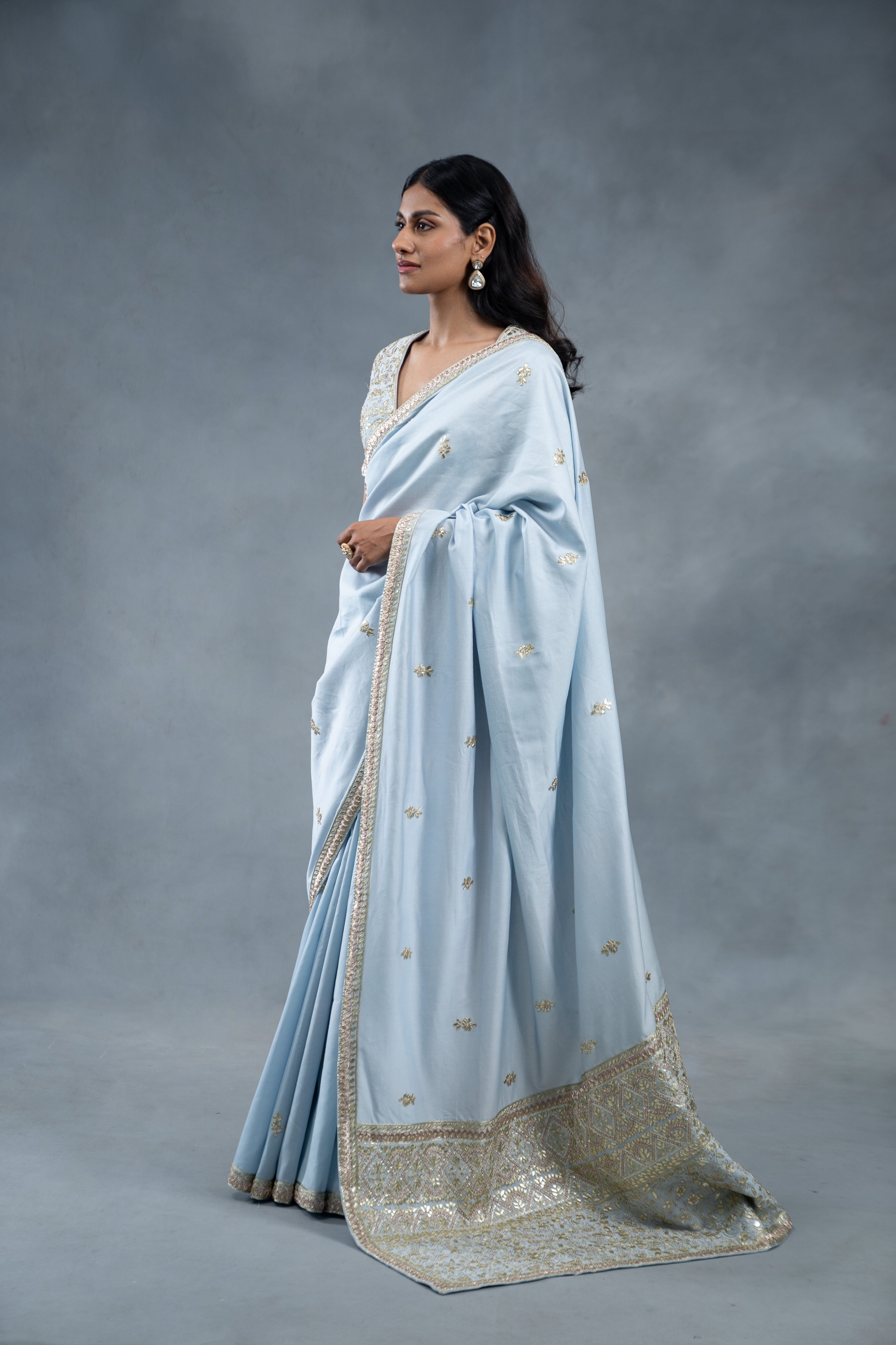 Shaleen Blue Wedding Saree
