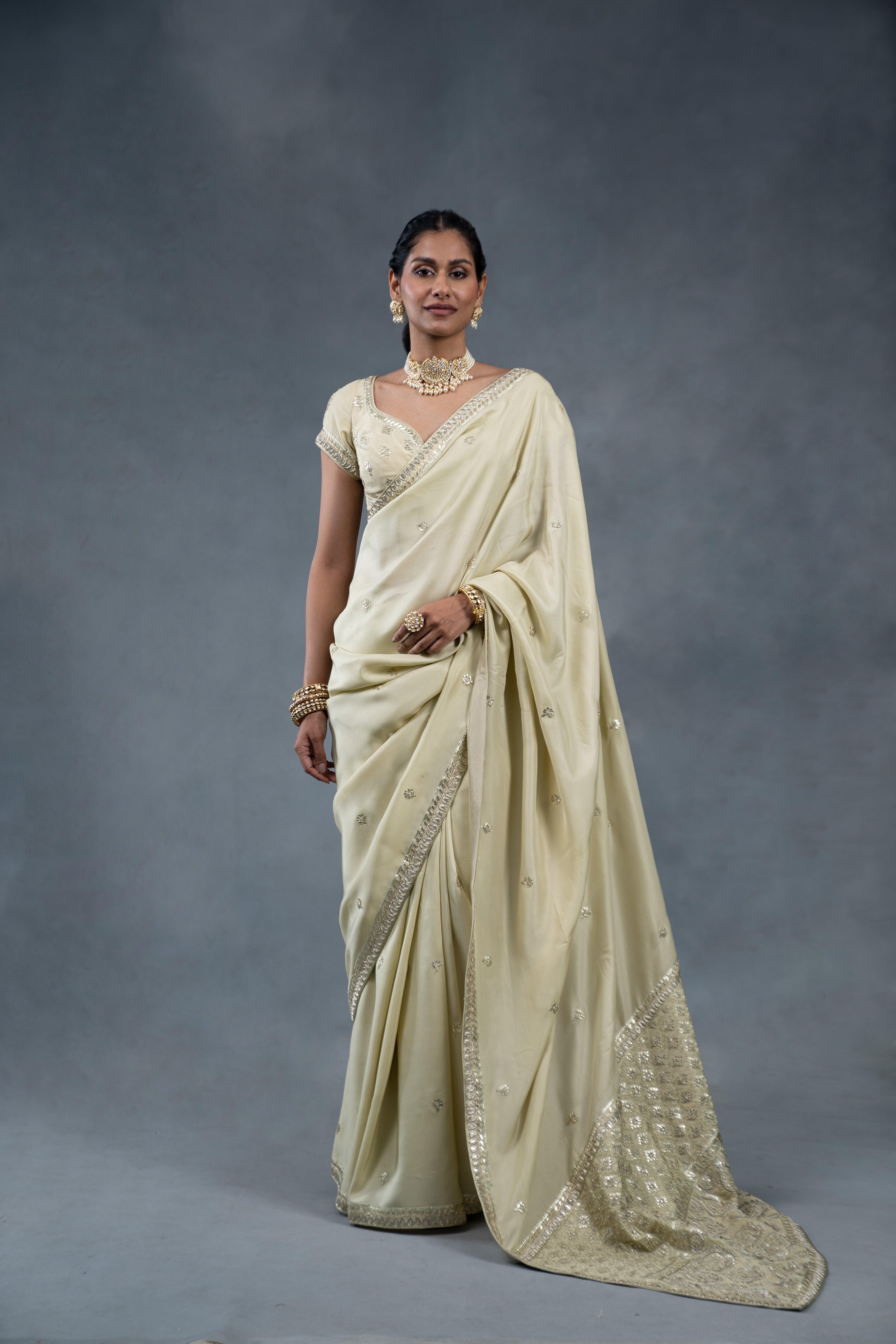 Shaleen Pistachio Wedding Saree