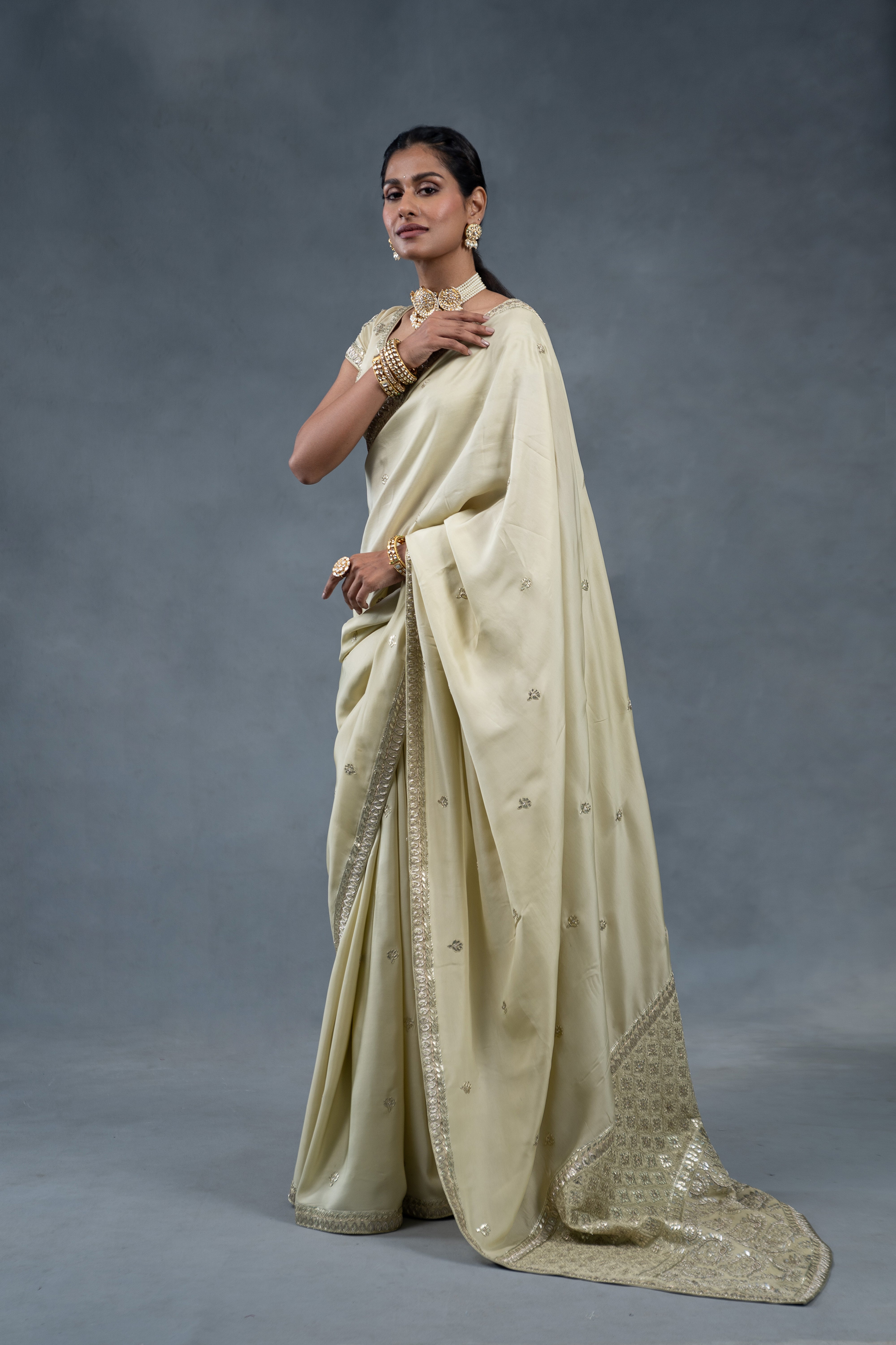 Shaleen Pistachio Wedding Saree