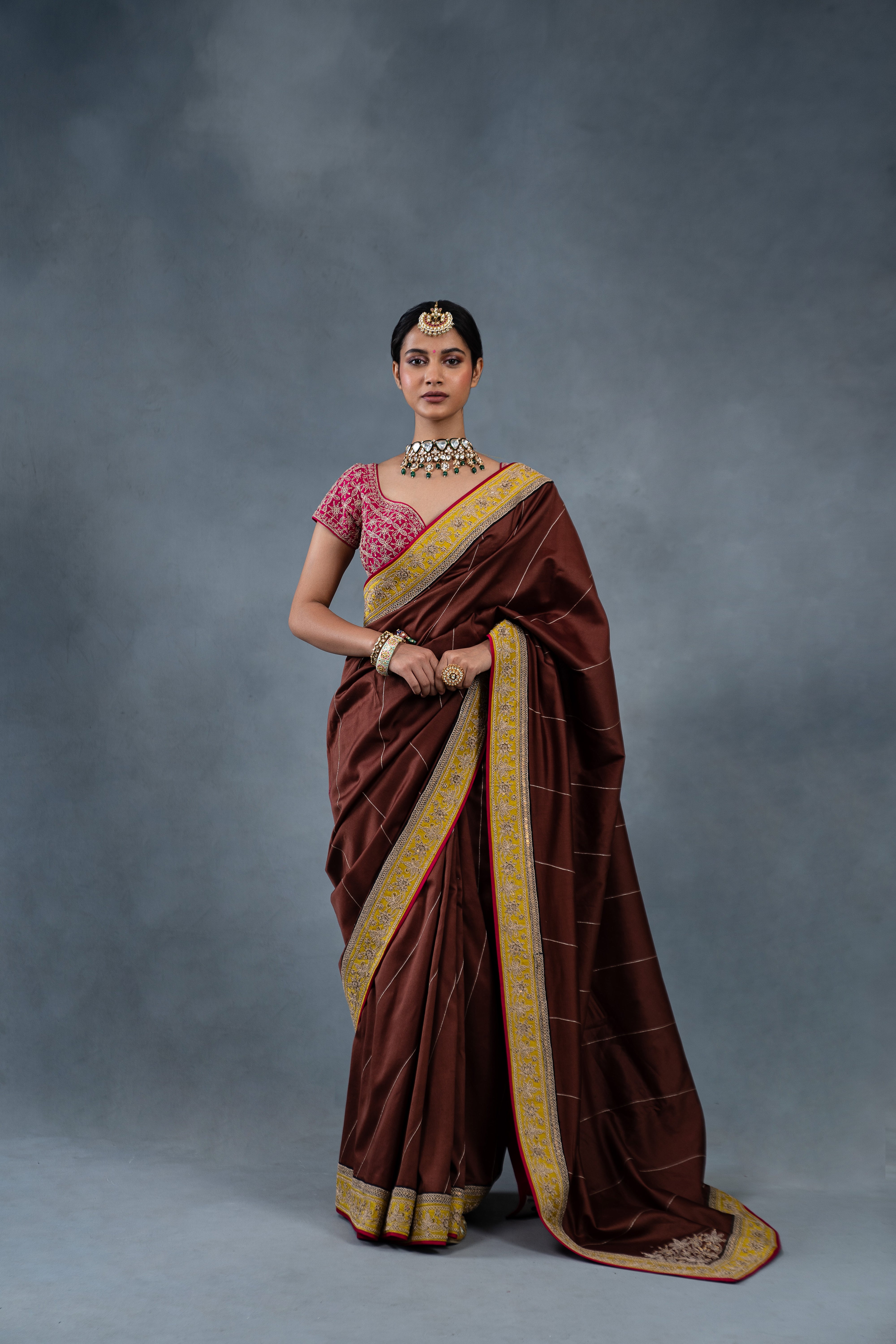 Rangrez Brown Saree