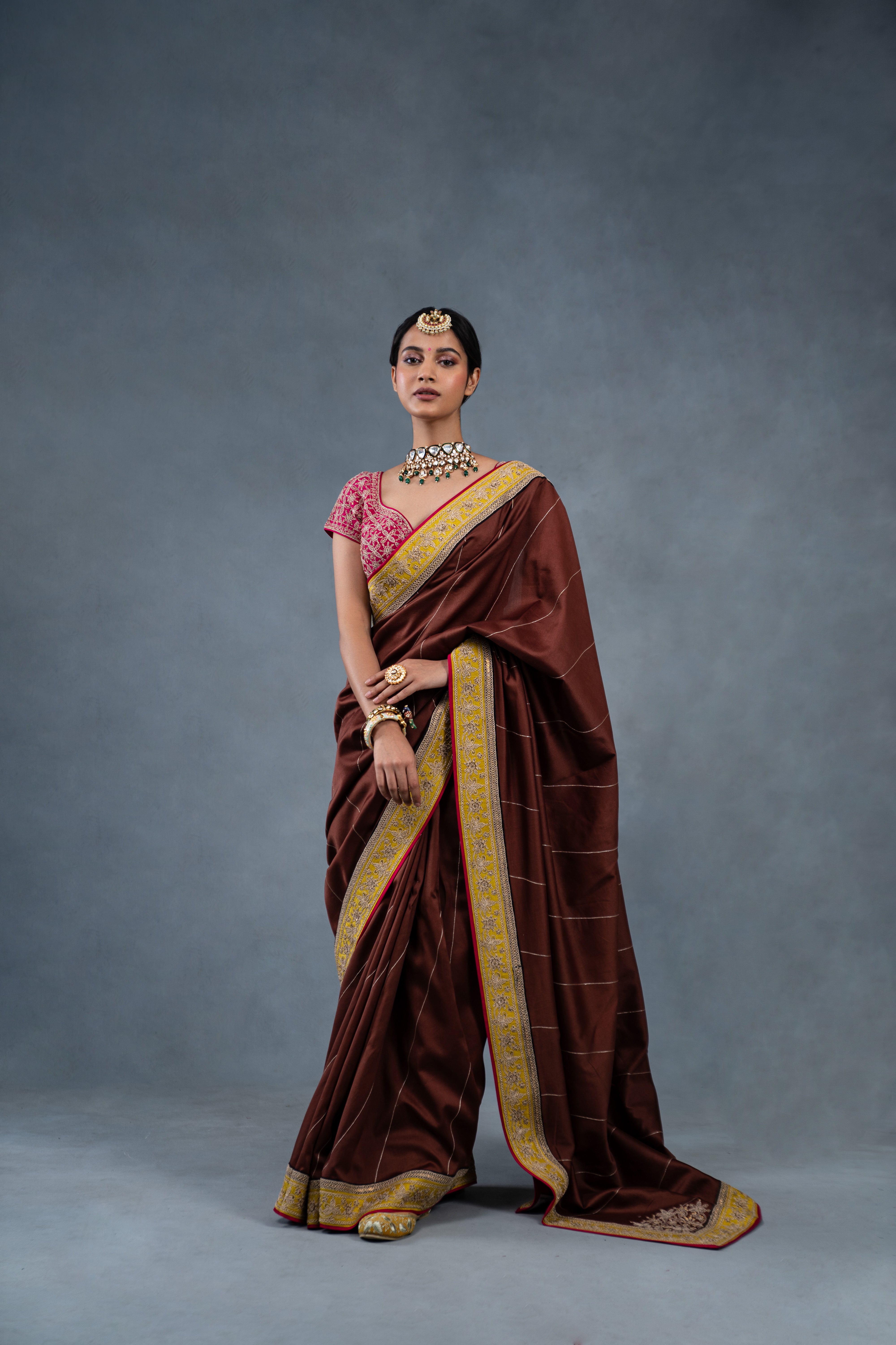 Rangrez Brown Saree