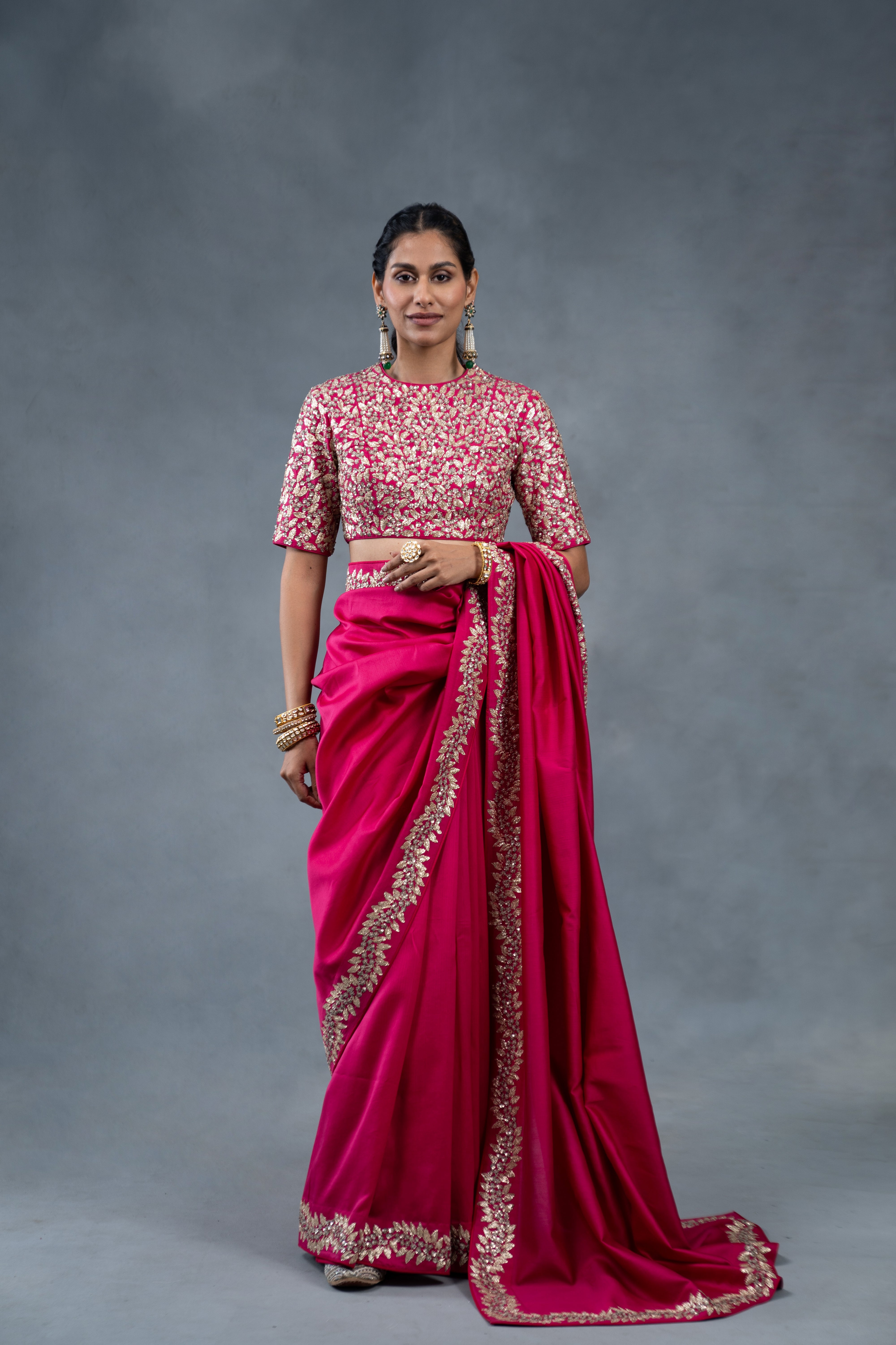 Gulabo Pink Saree Blouse