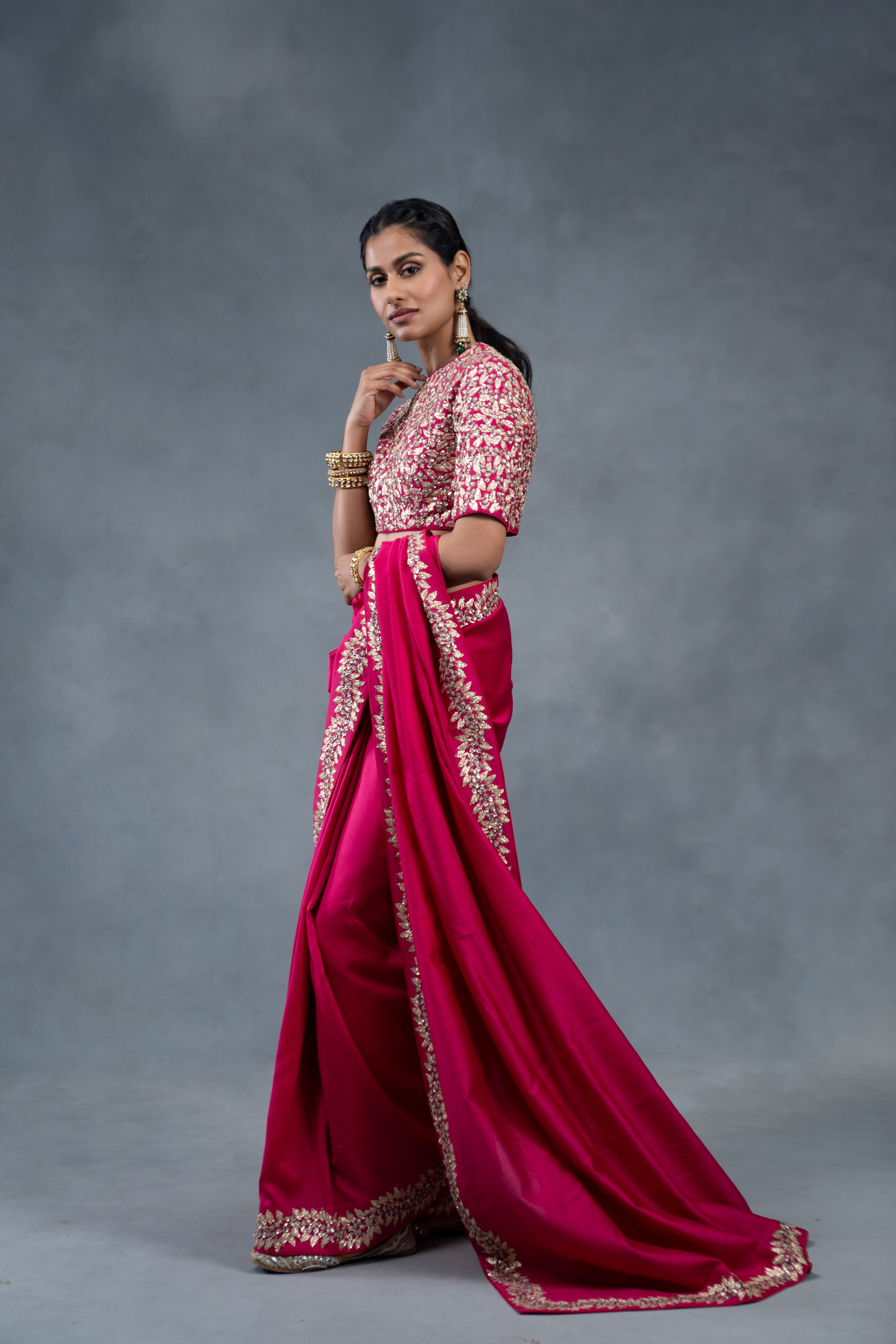 Gulabo Pink Wedding Saree