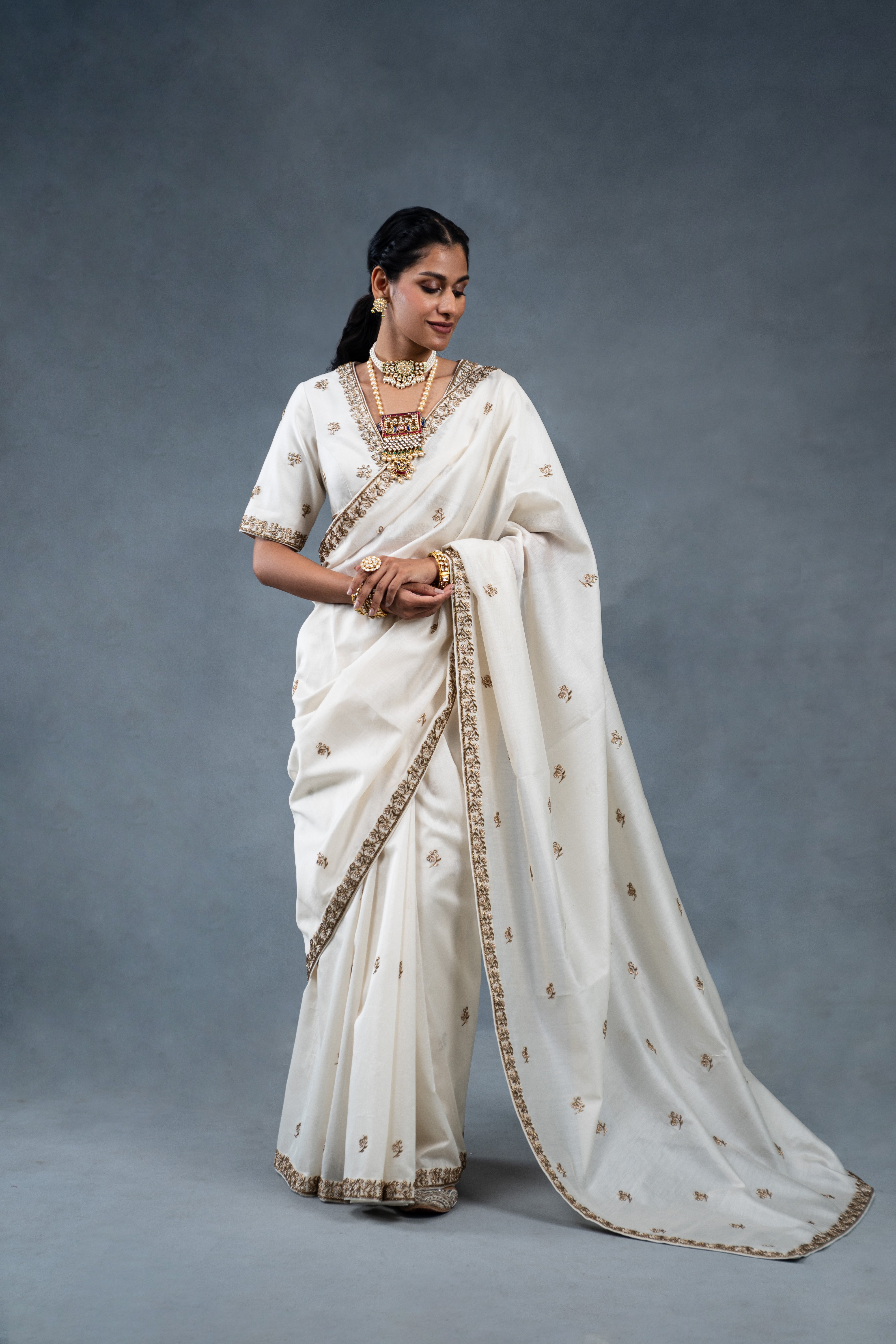 Noori Ivory Saree Blouse