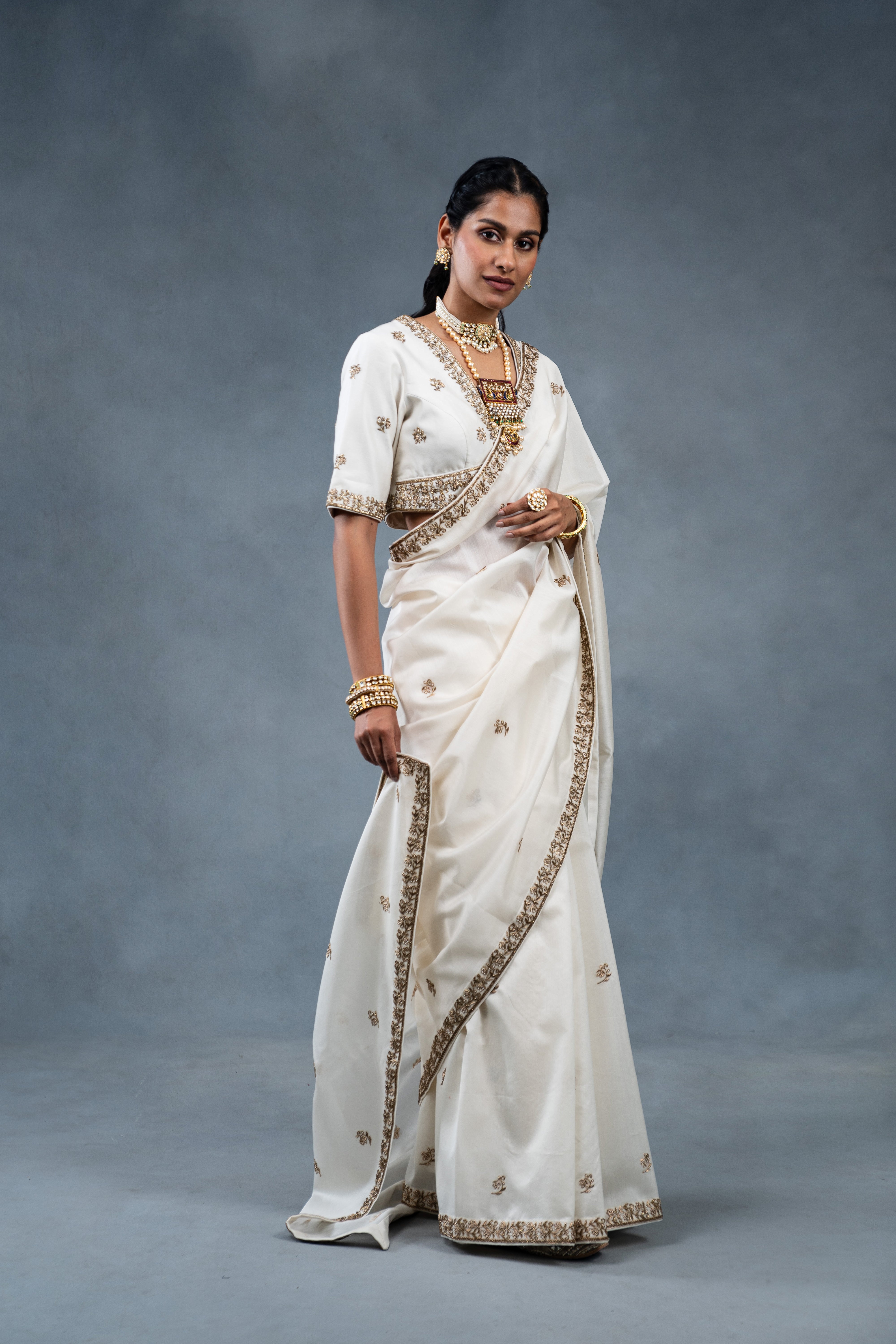 Noori Ivory Saree Blouse