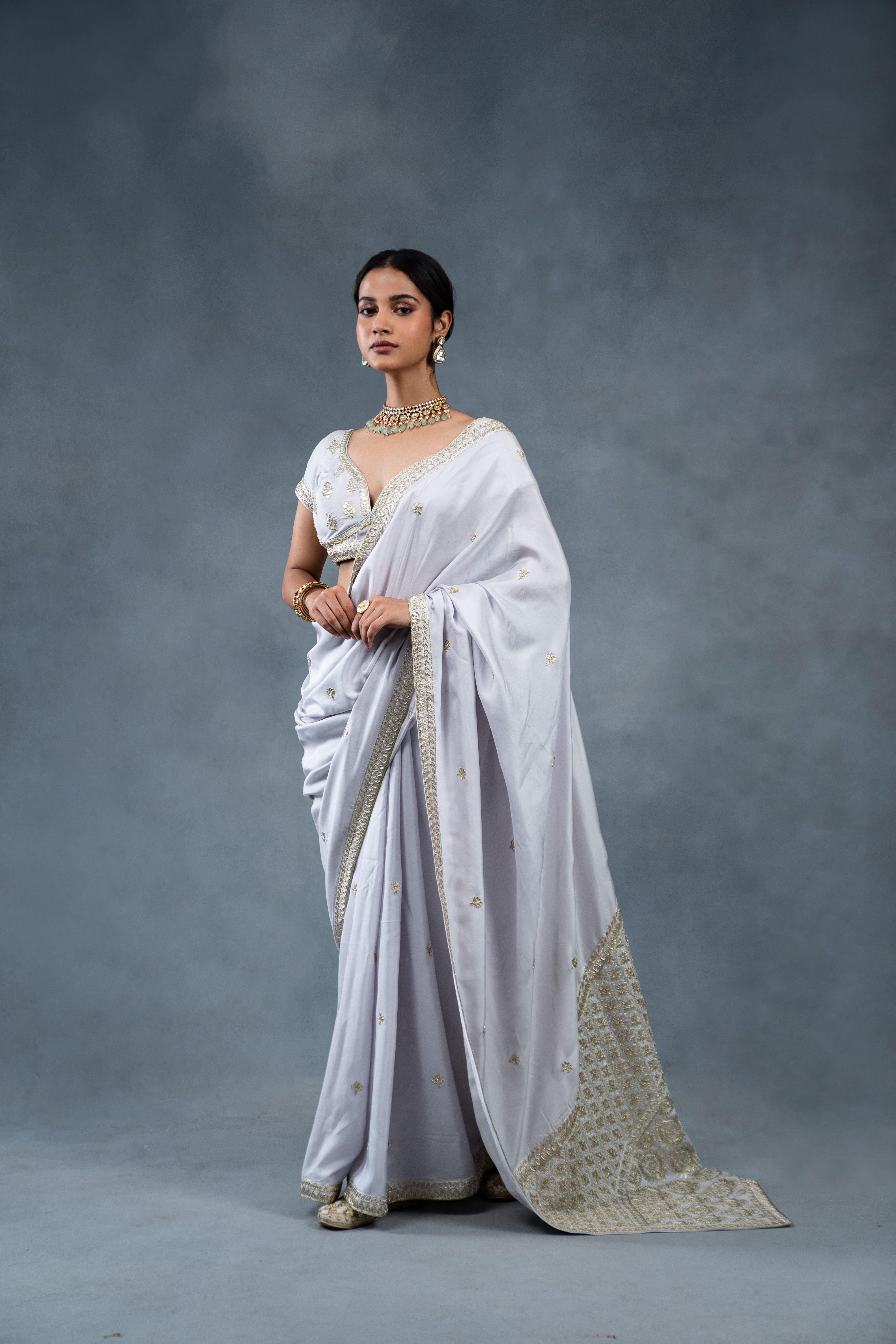 Shaleen Grey Wedding Saree