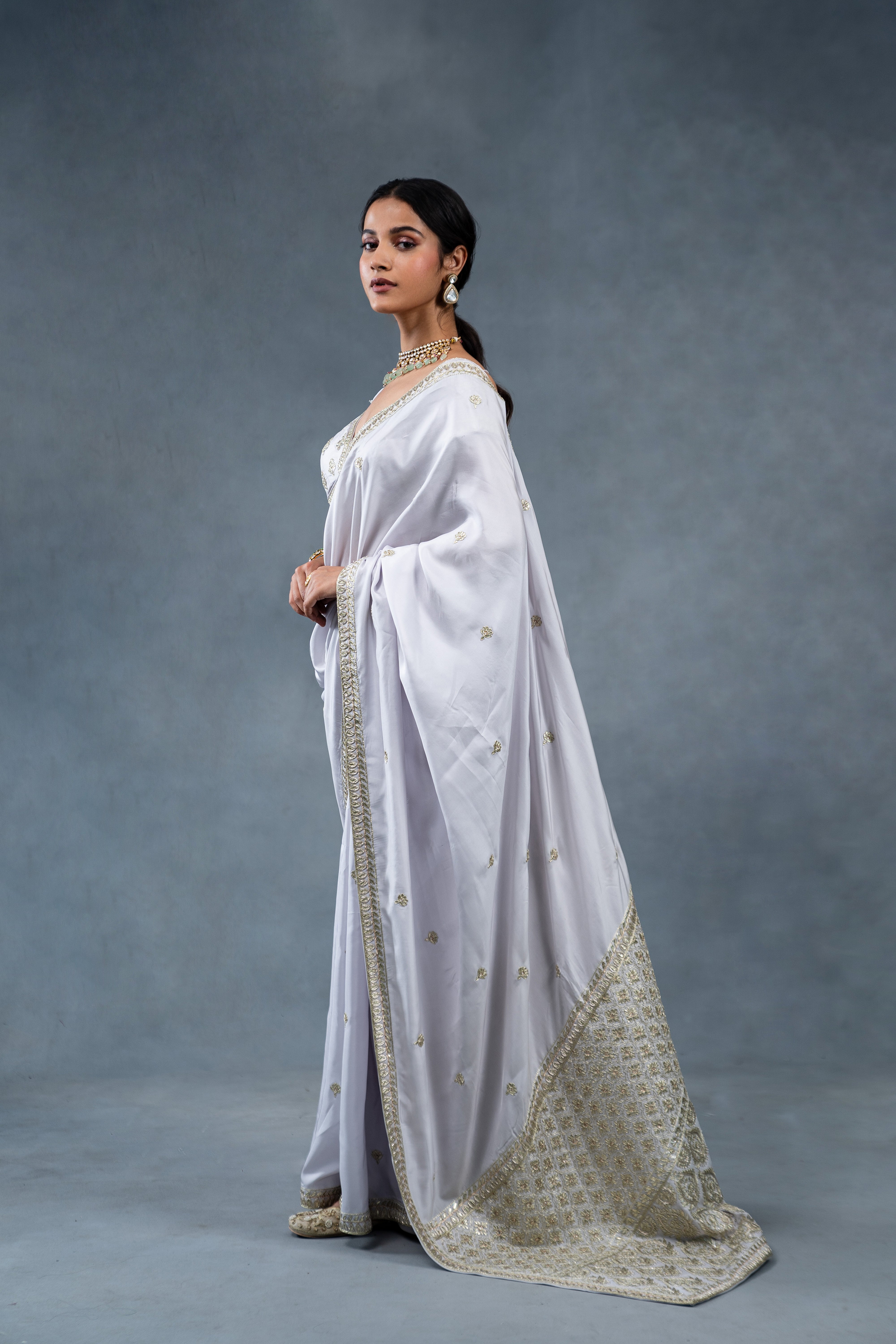Shaleen Grey Wedding Saree