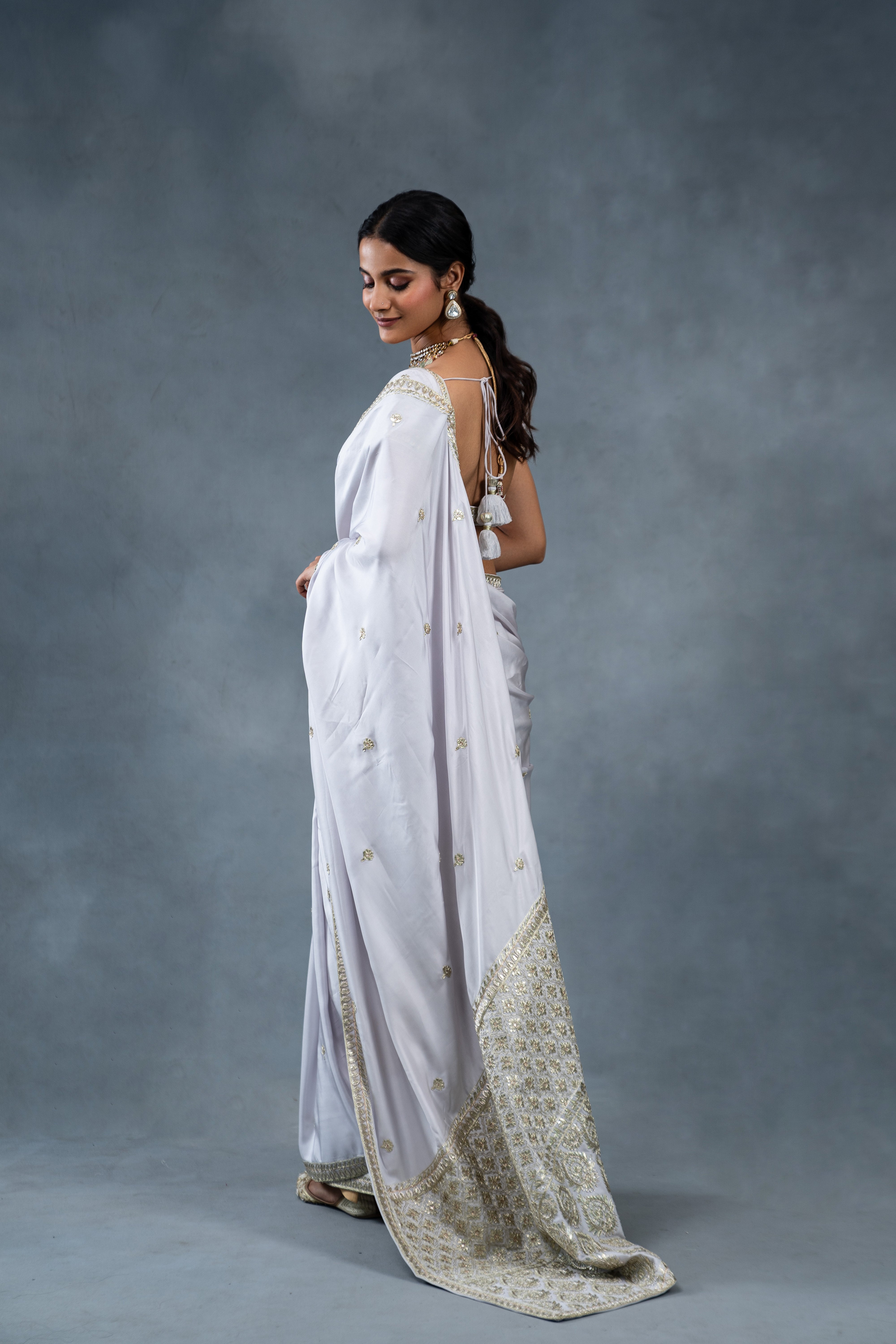 Shaleen Grey Saree Blouse
