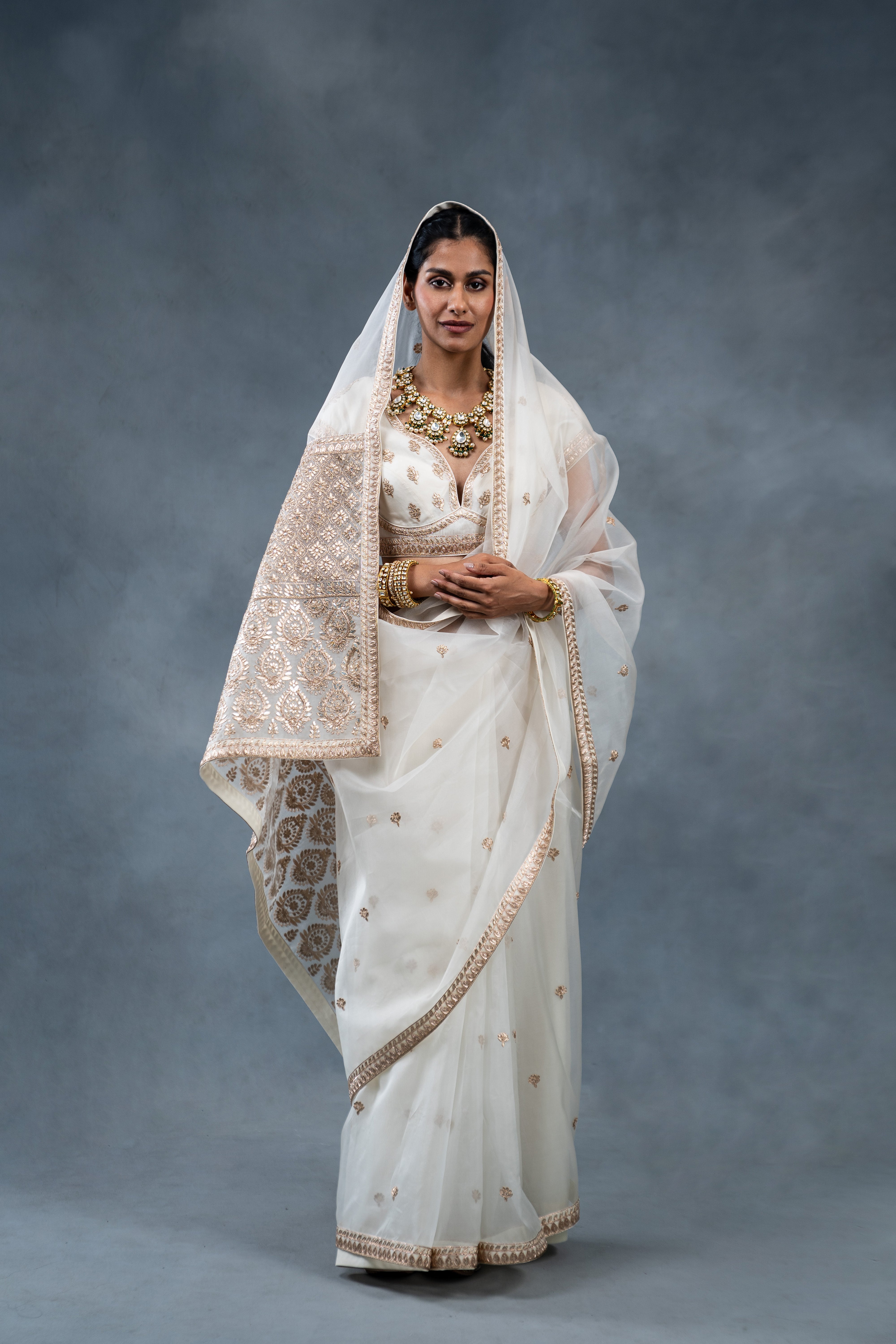 Shaleen Ivory Saree Blouse