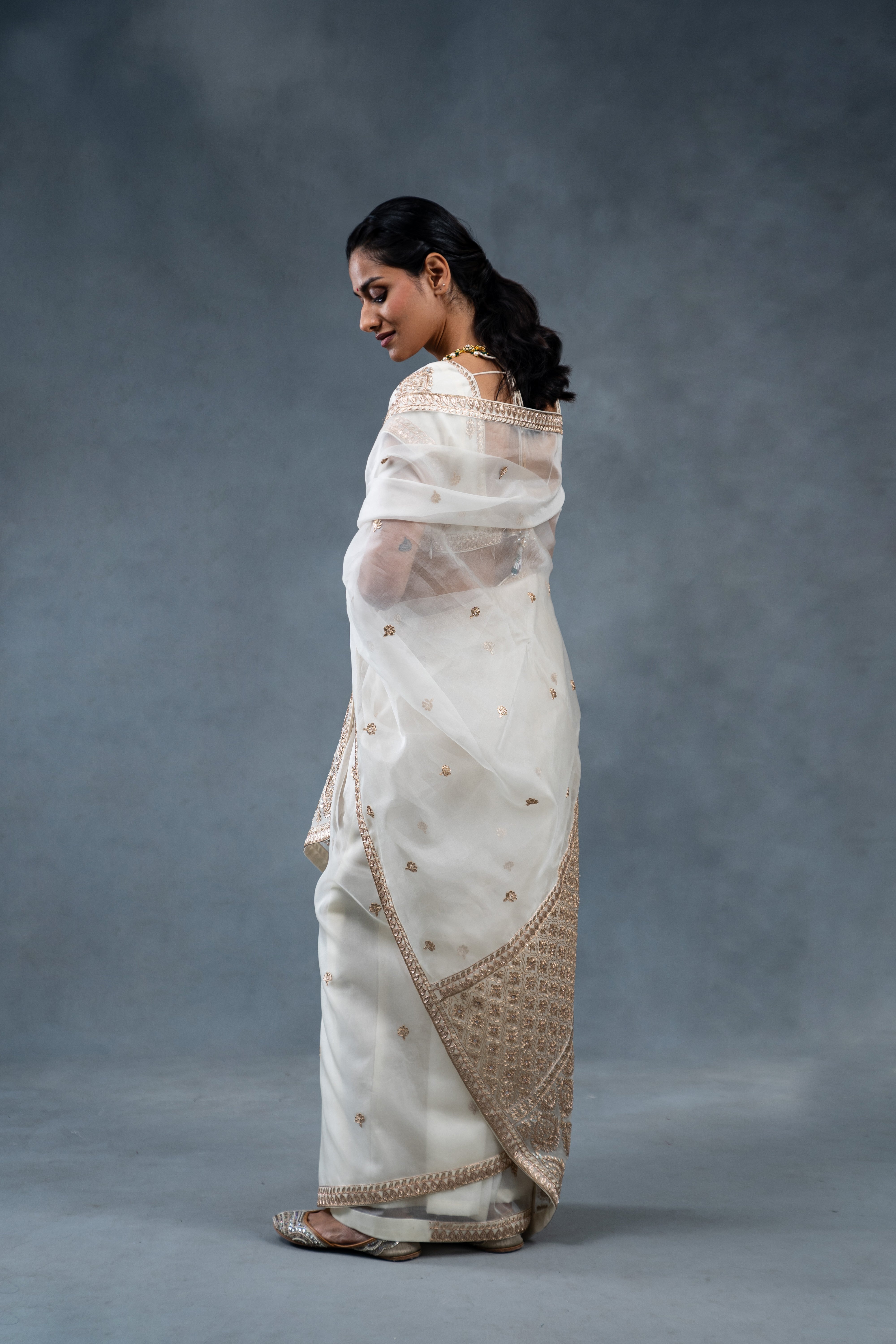 Shaleen Ivory Wedding Saree