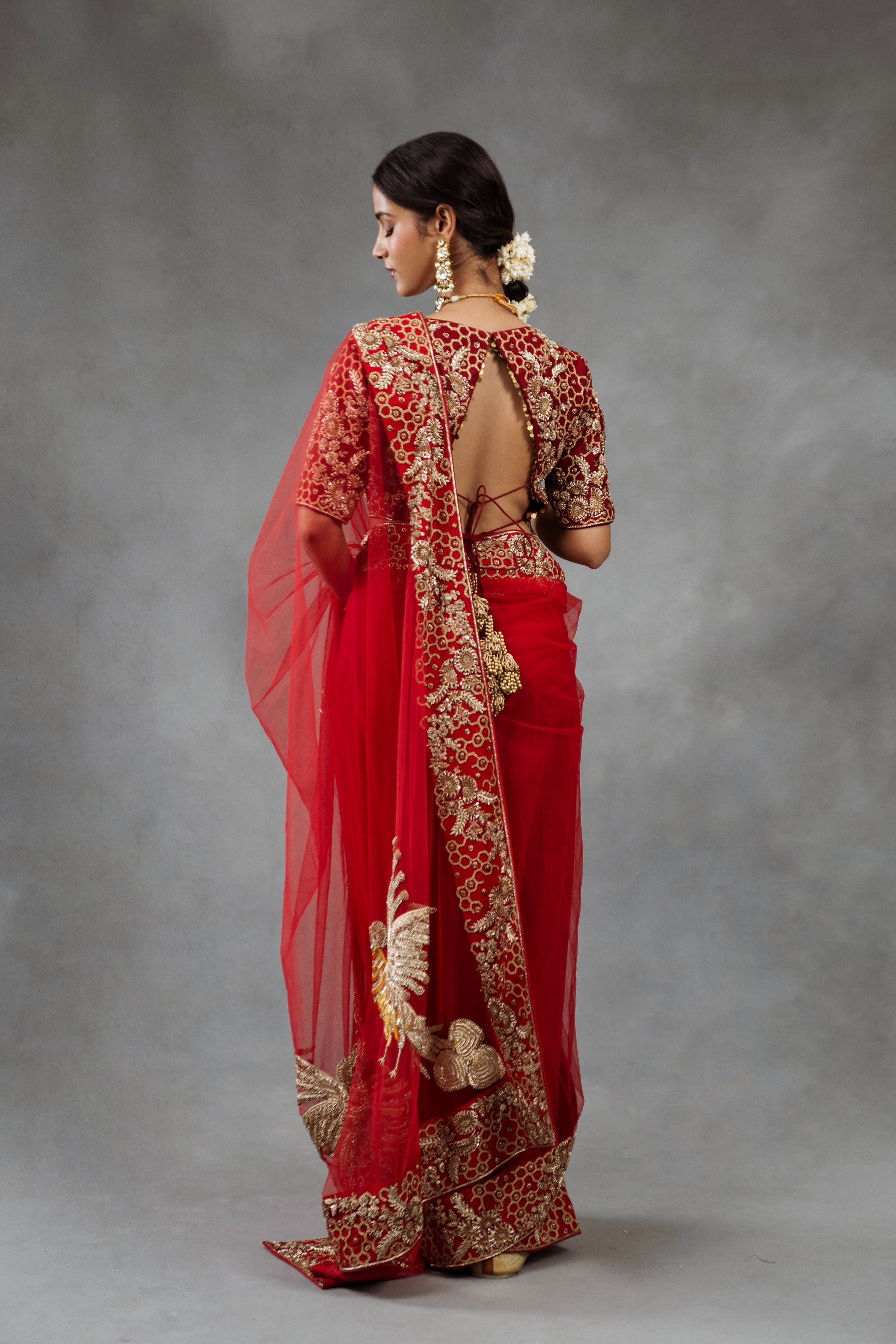 Sirat Red Saree Blouse