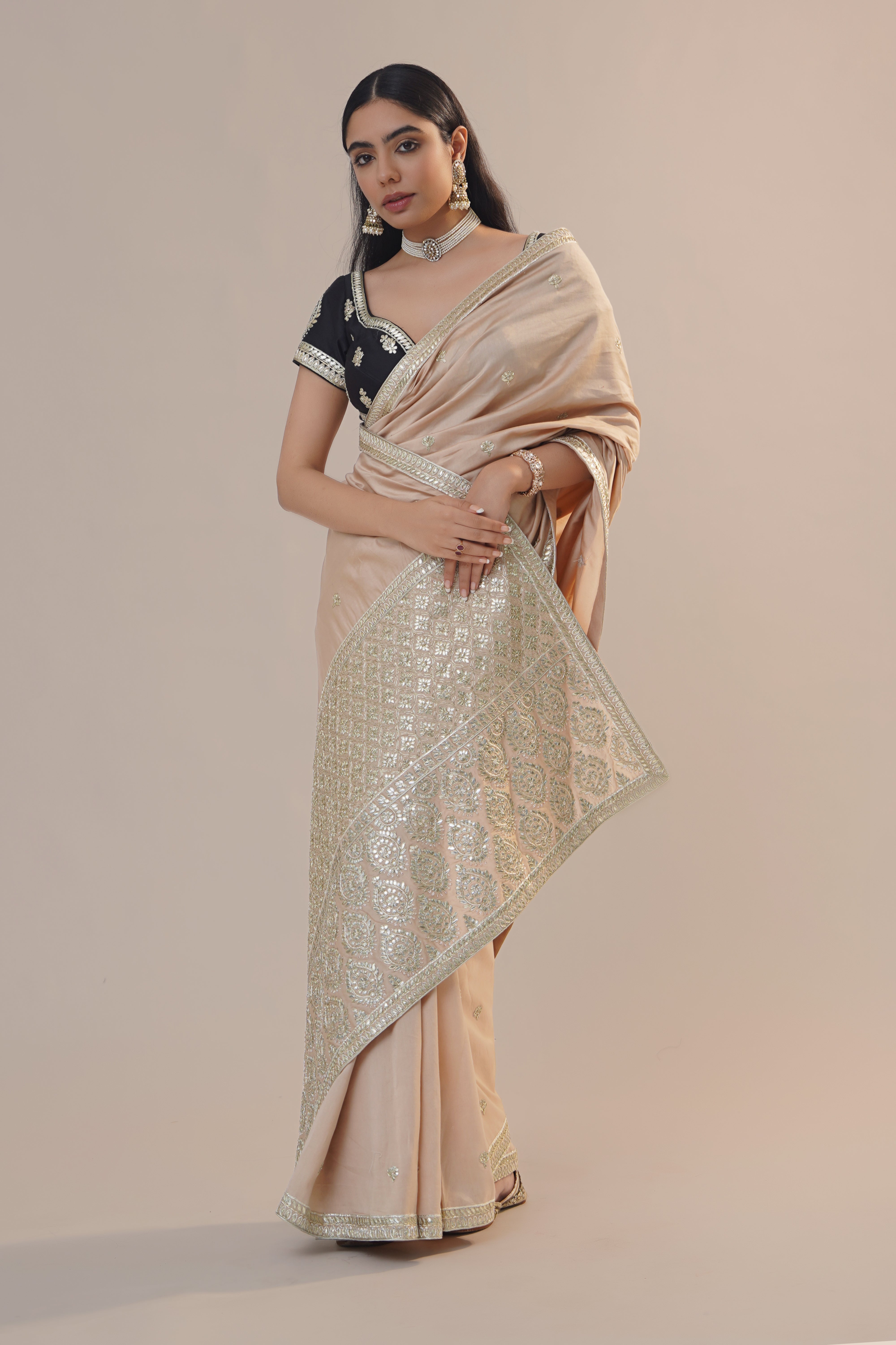 Shaleen Champagne Saree Blouse