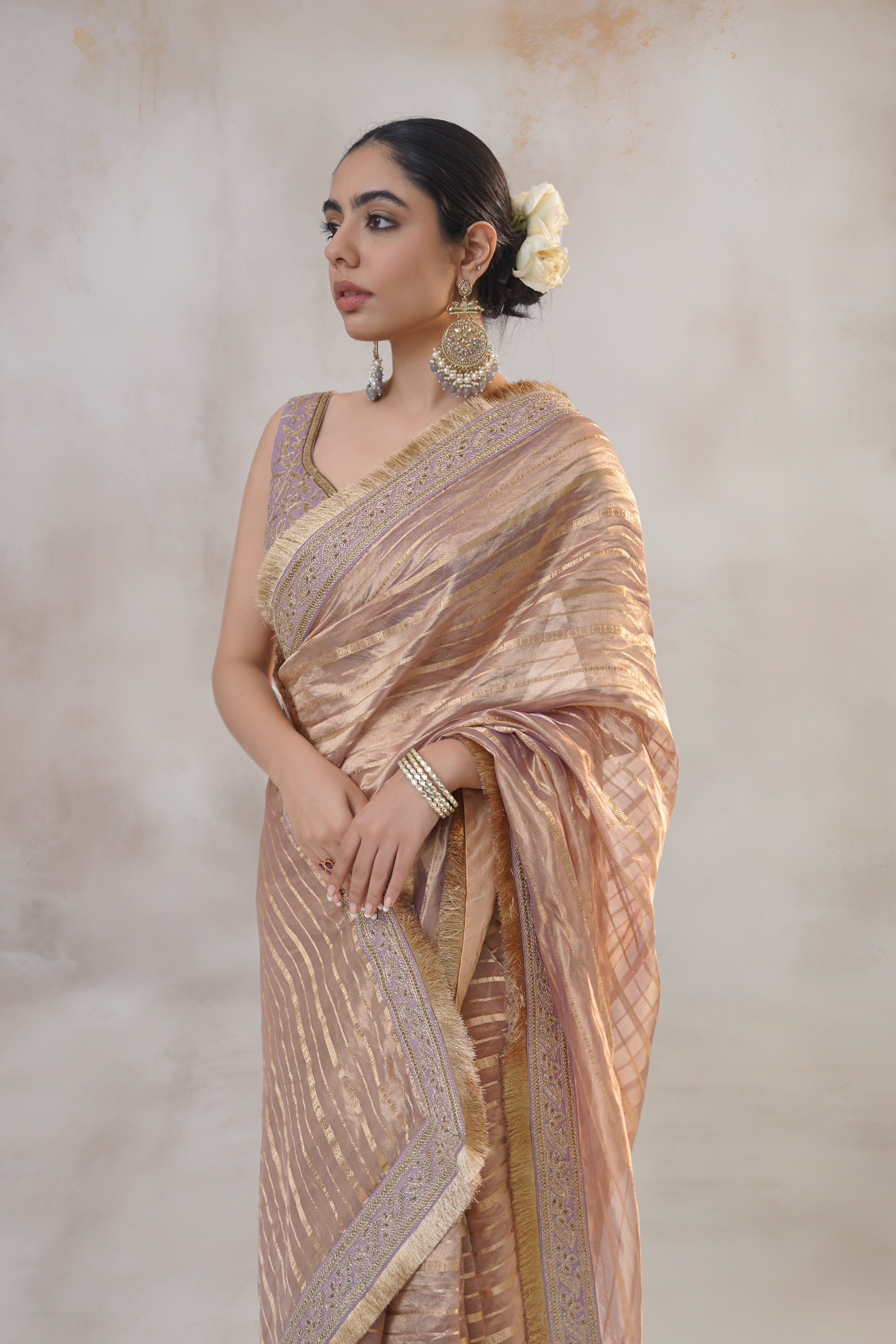 Mahawish Lilac Saree Blouse