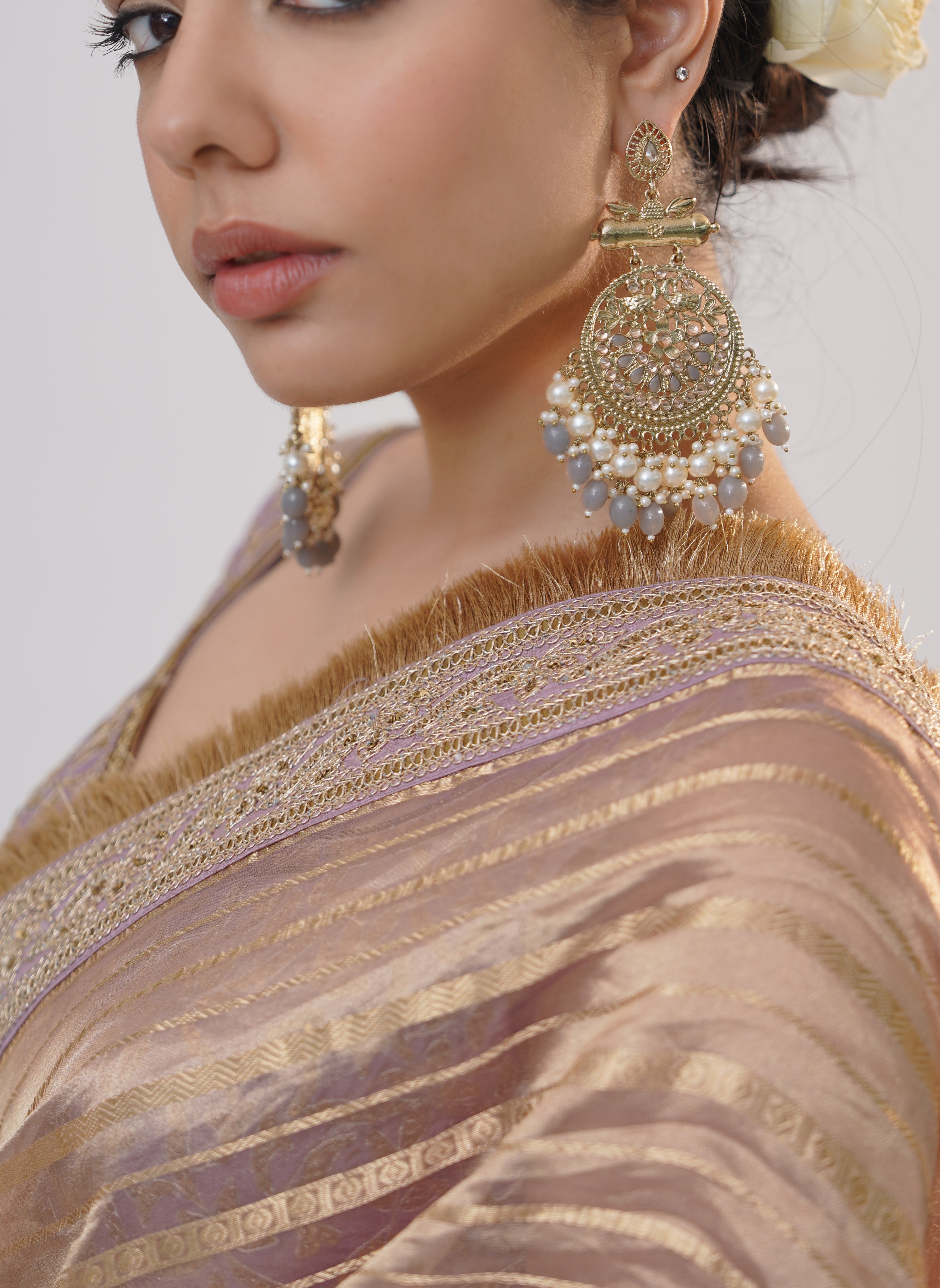 Mahawish Lilac Saree Blouse