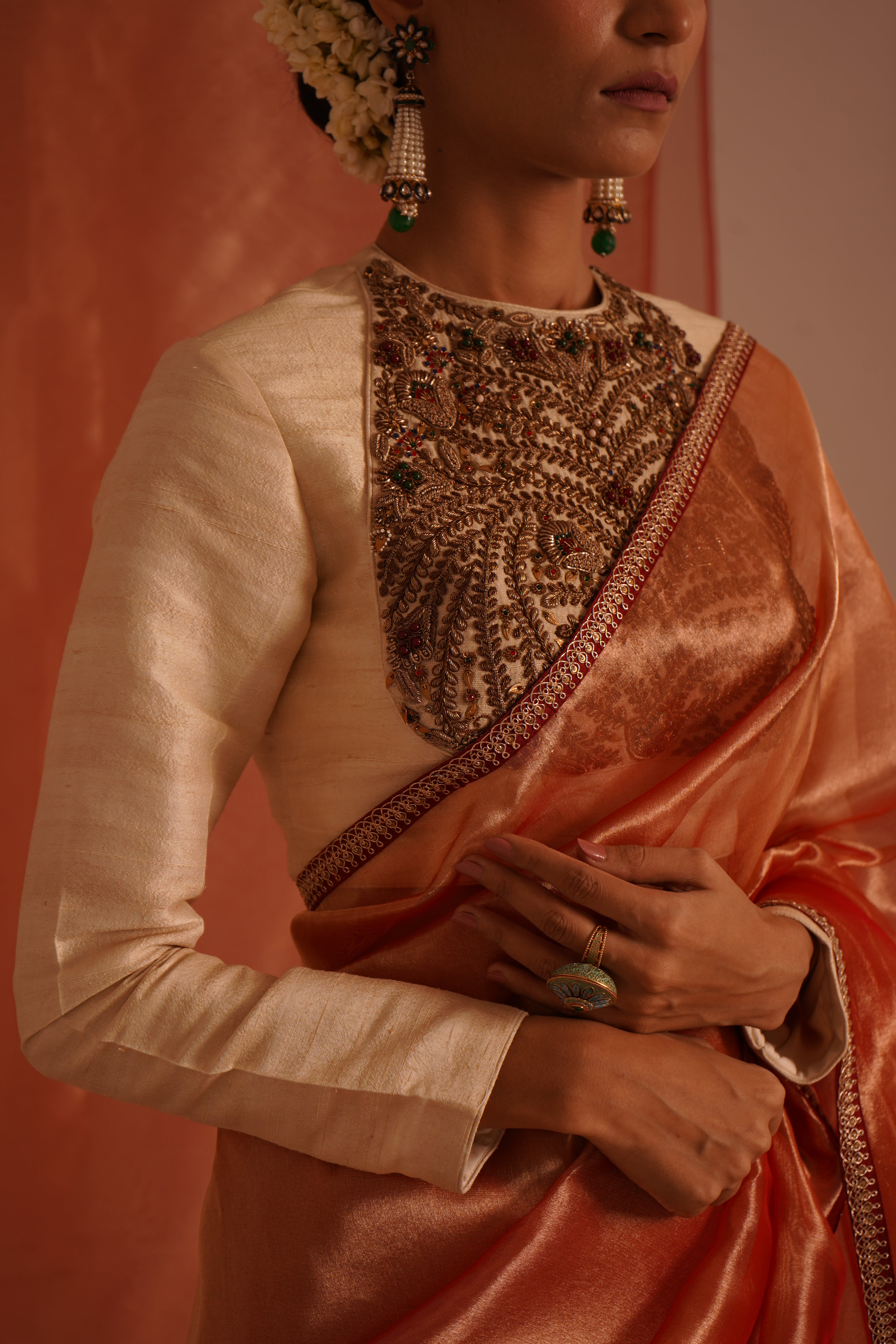 Gazleen Red Saree Blouse