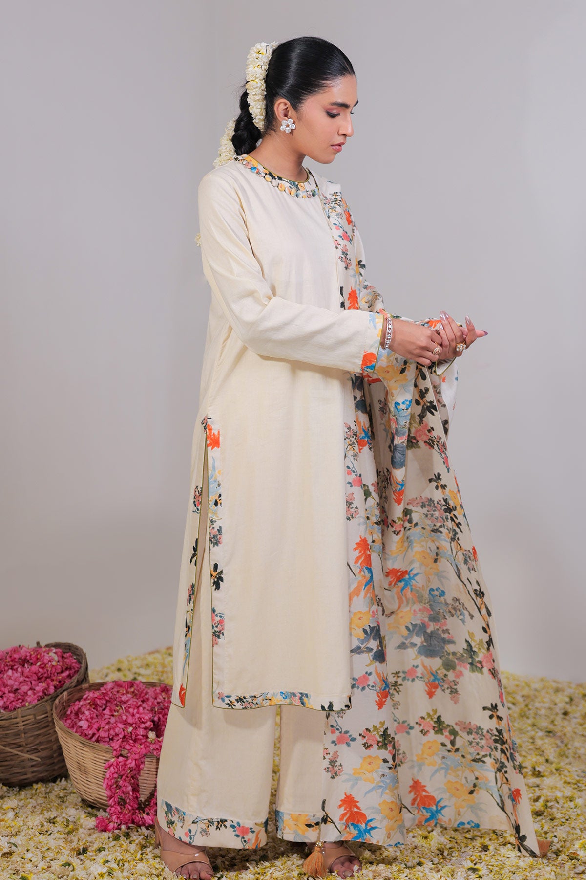Classic Ivory Straight Suit Set
