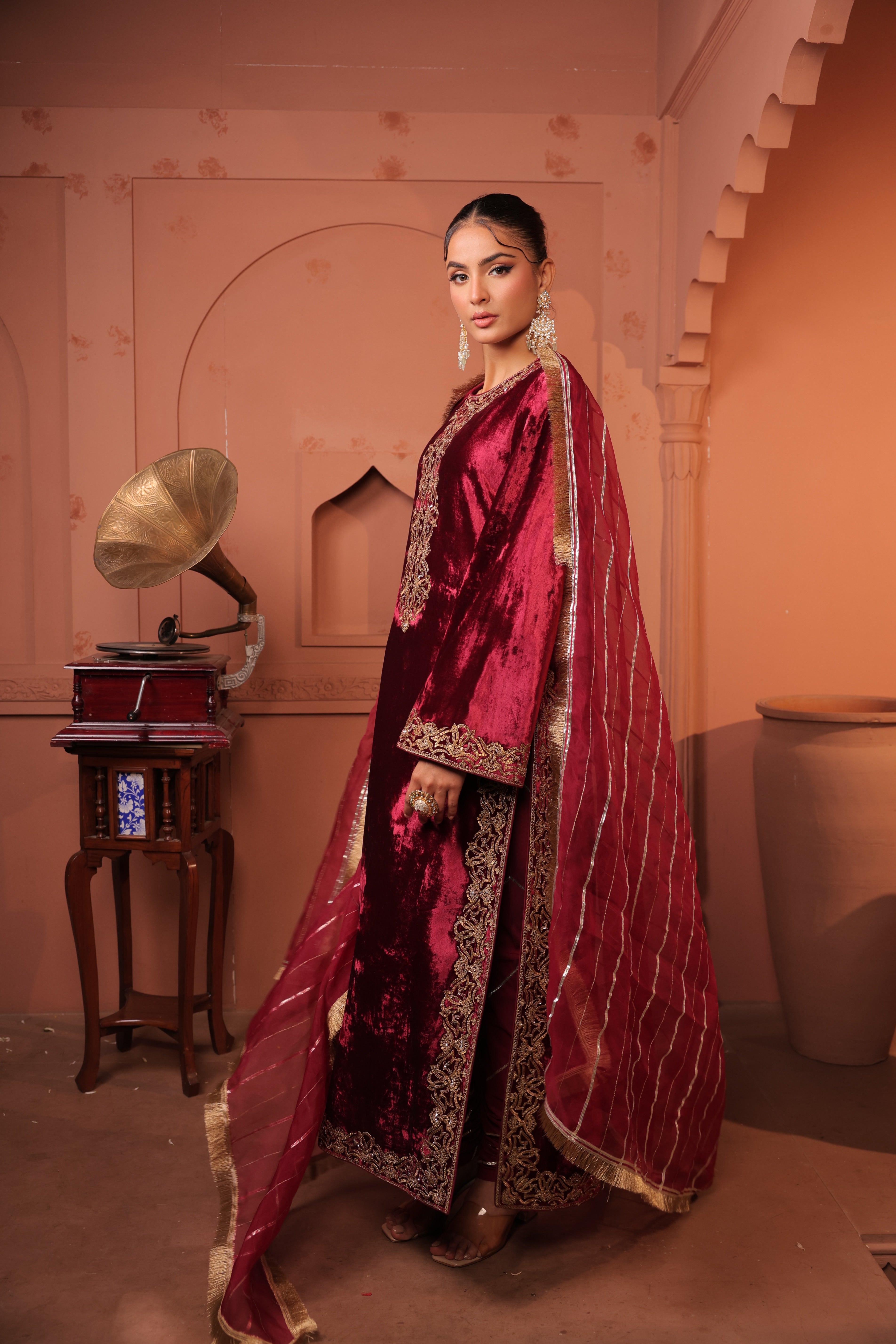 Nasreen Maroon Suit