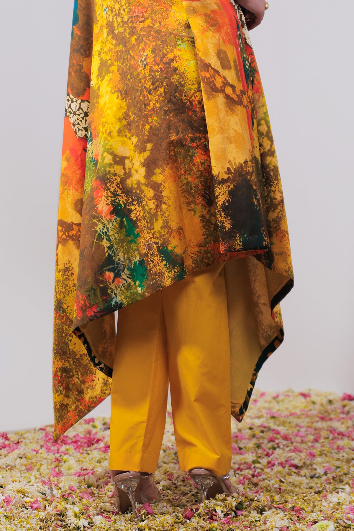 Mustard Off-Shoulder Co-ord Set with Palazzo