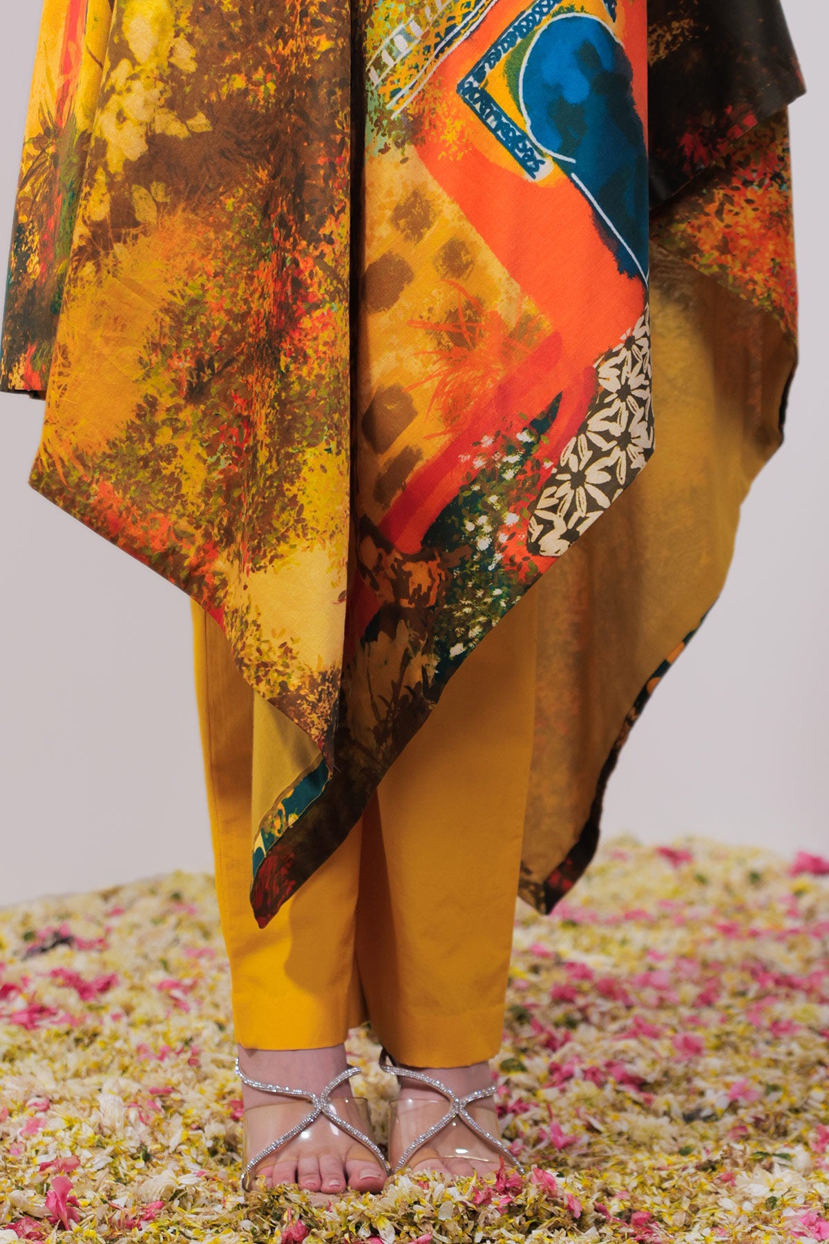 Mustard Off-Shoulder Co-ord Set with Palazzo