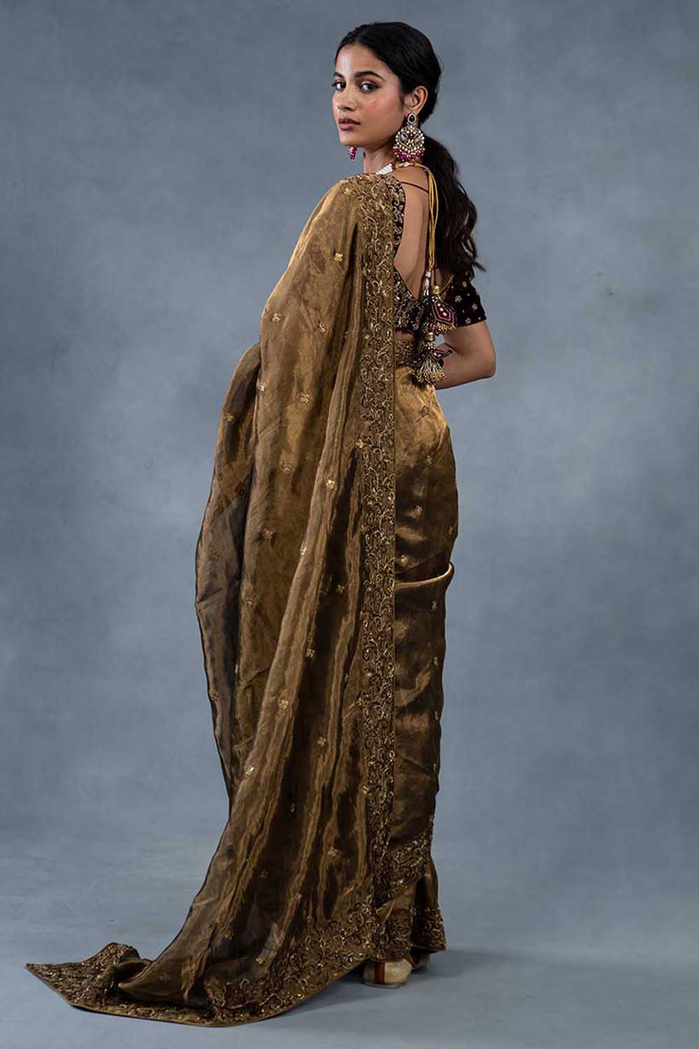 Mayuri Antique Gold Wedding Saree