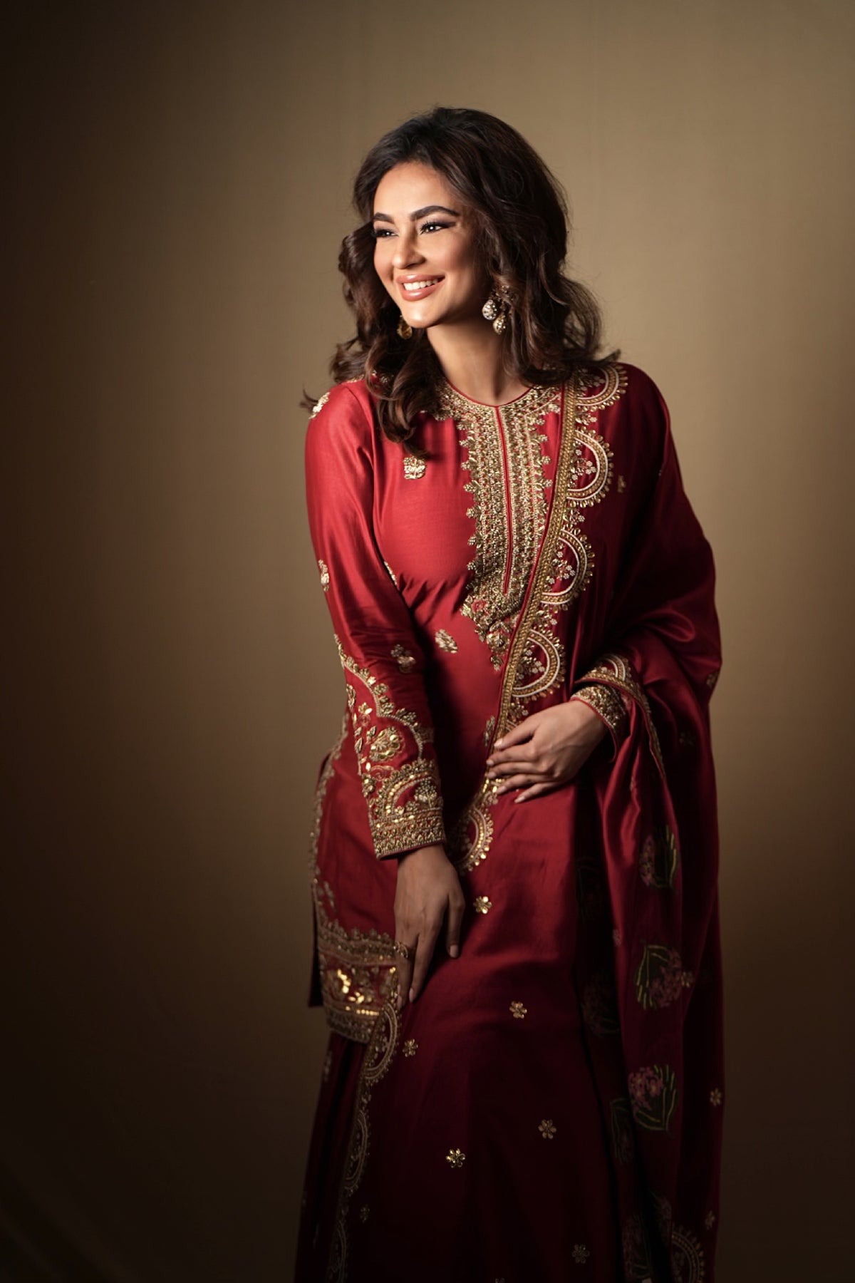 Seerat Kapoor In Pakeeza Red Wedding Sharara